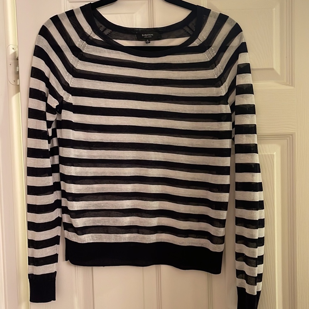 Aritzia Babaton striped Mesh Sweater. Size XS